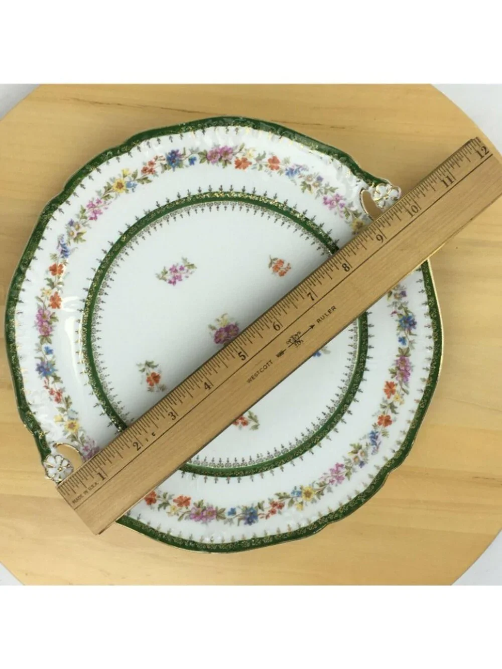 CT Altwasser Floral Handled Cake Plate CT Germany #10551